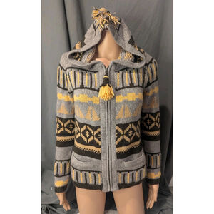 Anthropologie Sparrow Cardigan Woman's Small Sweater Full Zip Hoodie Wool Blend